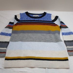 Loft M Striped Bonfire Sweater Cotton / Mohair